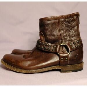 Vintage Frye Philip Ankle Harness Studded Boots